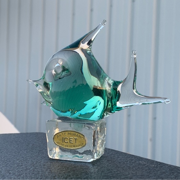 Vintage Authenticated Murano Arte Venezuela ICET Hand Blown Art Glass Angelfish - Picture 6 of 16